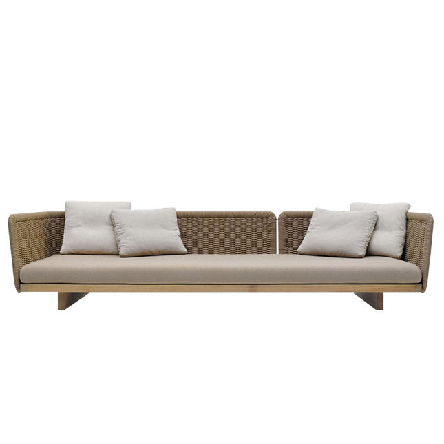 1 Piece Patio Sofa Solid Wood Outdoor Patio Sofa with Cushion