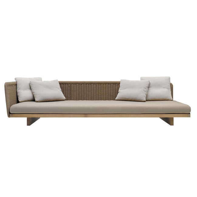 1 Piece Patio Sofa Solid Wood Outdoor Patio Sofa with Cushion