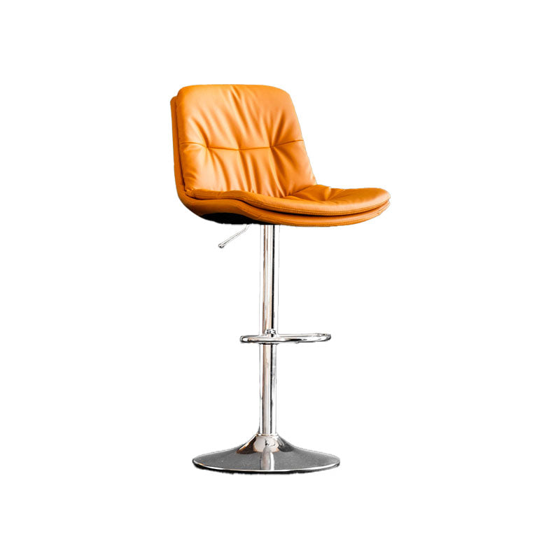 Contemporary Metal Legs Bar Stools Faux Leather Indoor Counter Chair
