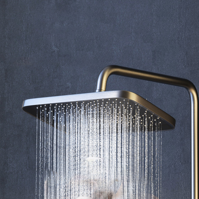 Grey Shower Set Shower Arm Wall Mounted Adjustable Spray Pattern Shower Hose Shower Set