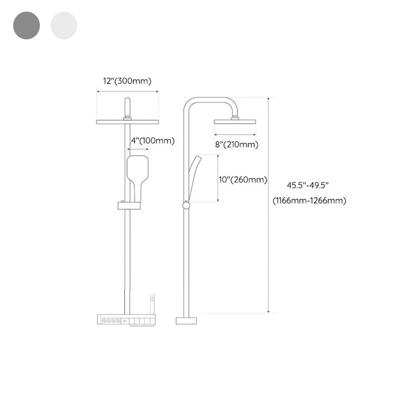 Adjustable Spray Pattern Shower System Square Wall Mounted Shower Hose Shower System