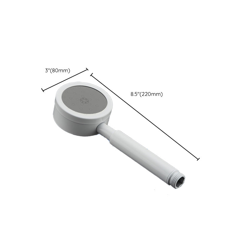 Contemporary White Wall Mounted Shower Set Round Handheld Shower Head Slide Bar Included
