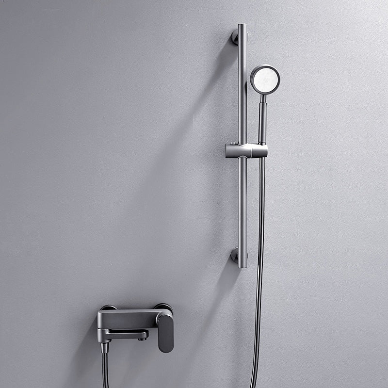 Modern Round Shower Combo Wall Mounted Included Hand Shower and Faucet