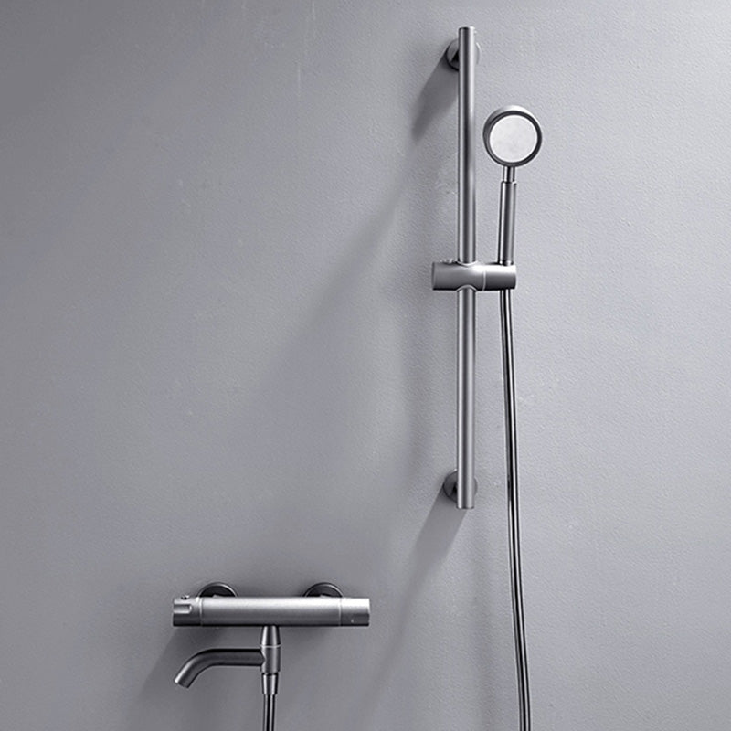 Modern Round Shower Combo Wall Mounted Included Hand Shower and Faucet