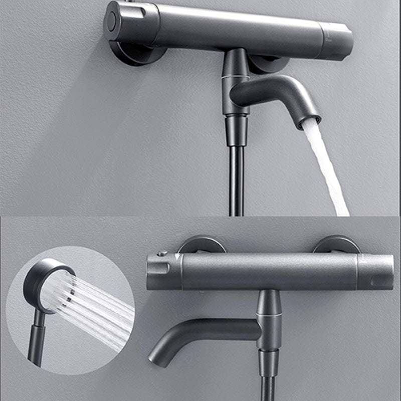 Modern Round Shower Combo Wall Mounted Included Hand Shower and Faucet