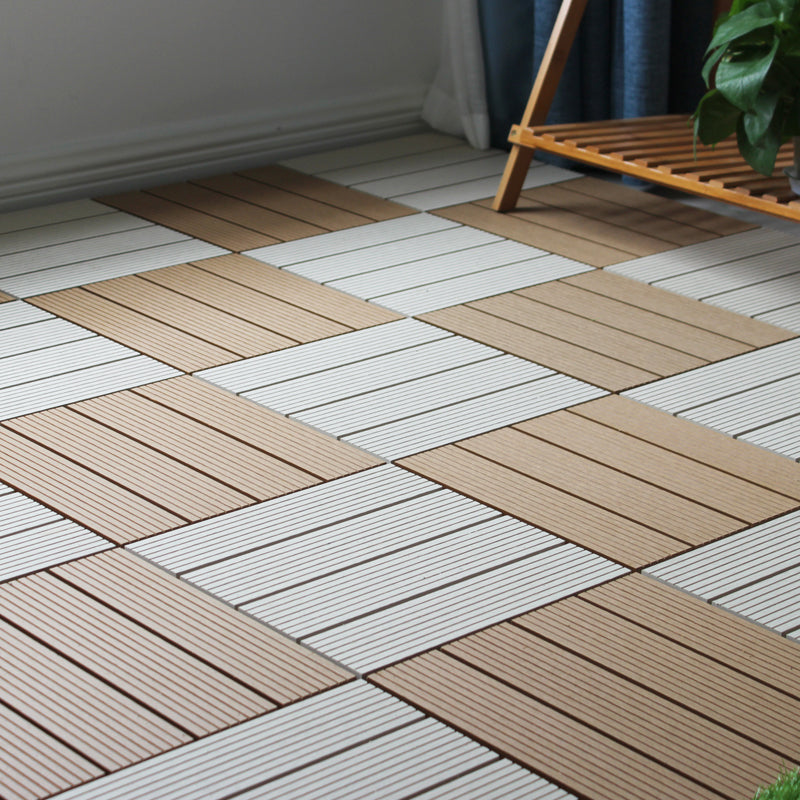Square Snapping Patio Flooring Tiles Striped Pattern Tile Set Floor Board