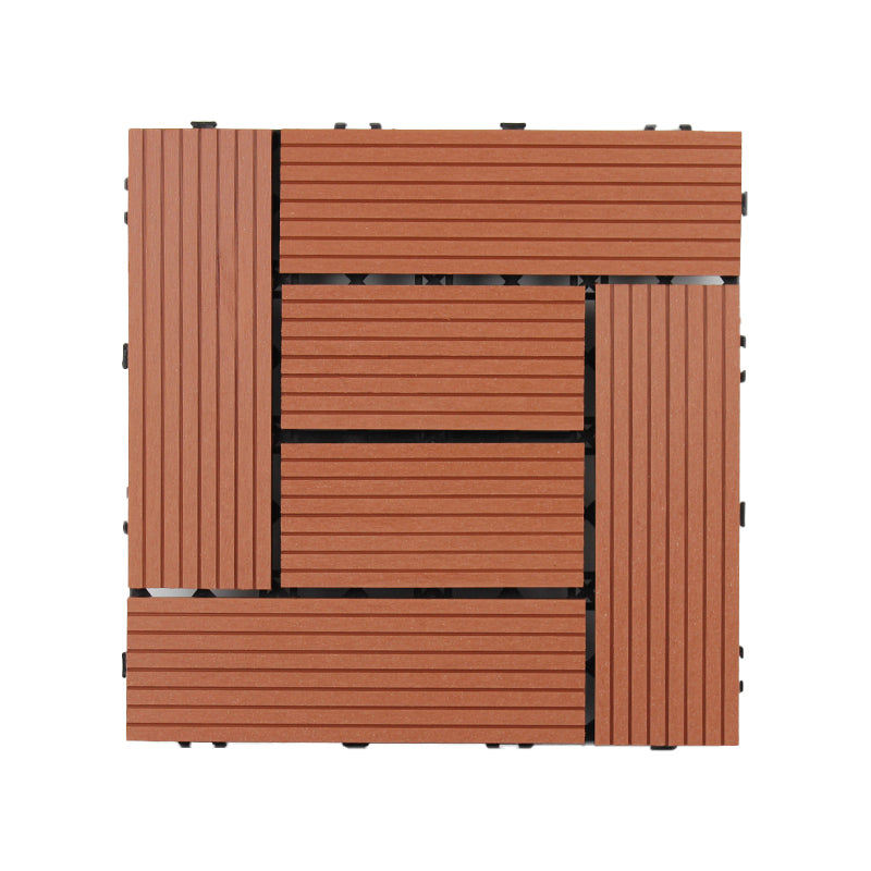 Square Snapping Patio Flooring Tiles Striped Pattern Tile Set Floor Board