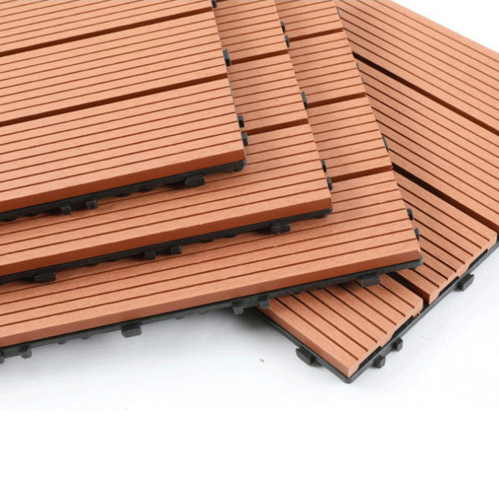 Square Snapping Patio Flooring Tiles Striped Pattern Flooring Tiles