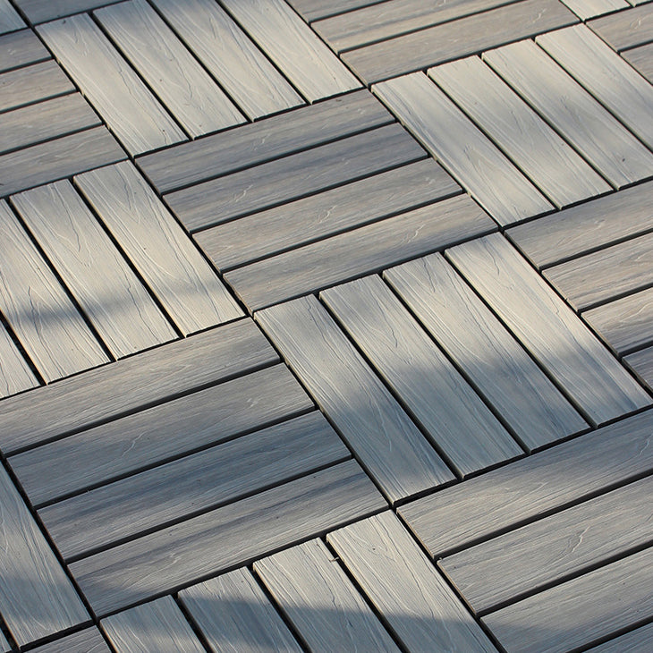 Square Snapping Patio Flooring Tiles Striped Pattern Flooring Tiles