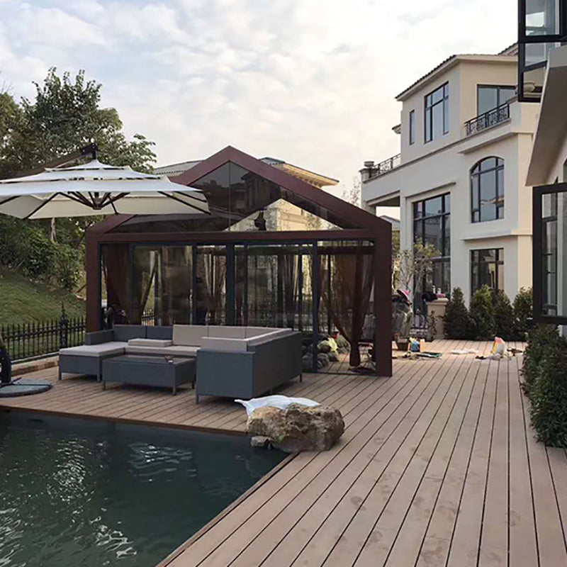 Striped Pattern Patio Flooring Tiles Square Nailed Flooring Tiles Garden