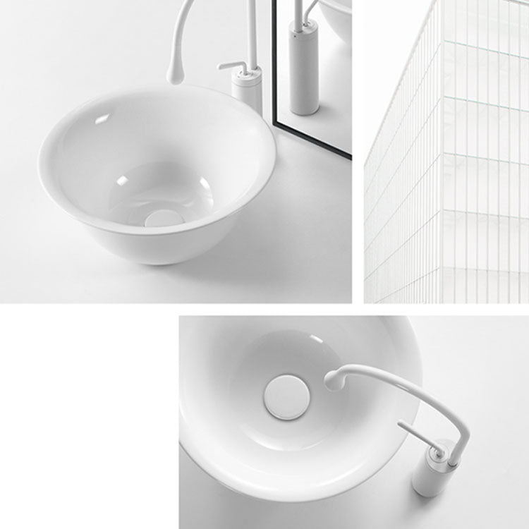 Porcelain Trough Bathroom Sink Modern No Craftsmanship Wash Stand