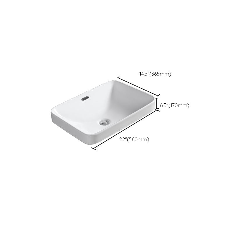 Contemporary Bathroom Sink with Overflow Porcelain Round Vessel Bathroom Sink Only