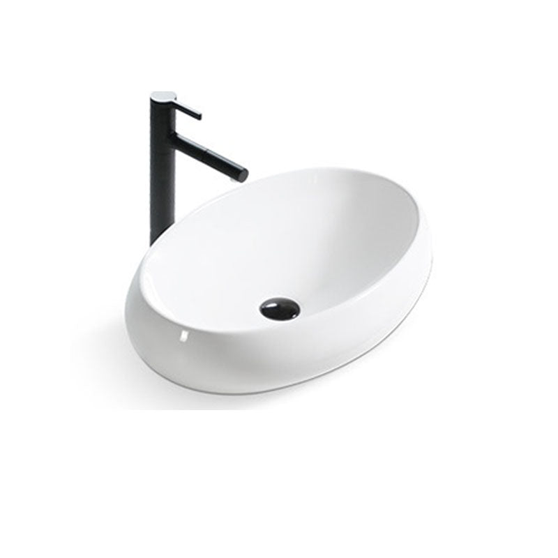 Bathroom Ceramic Sink Round Rod Handle Anti-spill Modern Faucet Sink