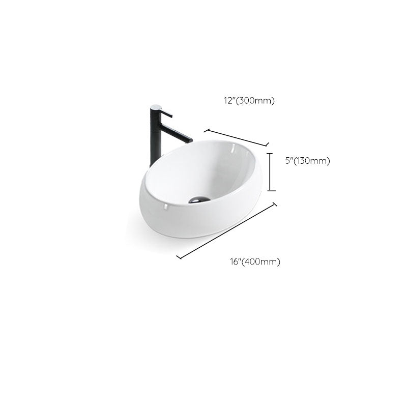 Bathroom Ceramic Sink Round Rod Handle Anti-spill Modern Faucet Sink