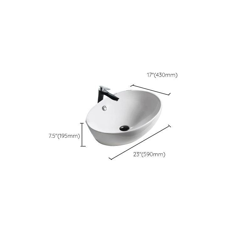 Bathroom Ceramic Sink Round Rod Handle Anti-spill Modern Faucet Sink