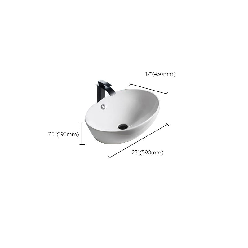 Bathroom Ceramic Sink Round Rod Handle Anti-spill Modern Faucet Sink