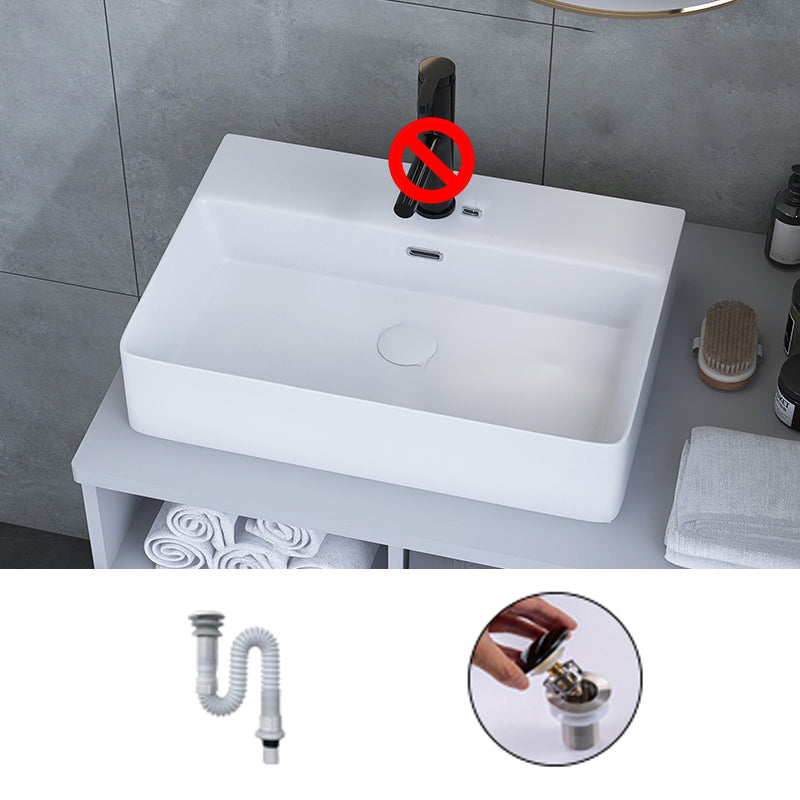 White Trough Bathroom Sink Rectangle Ceramic Trough Bathroom Sink