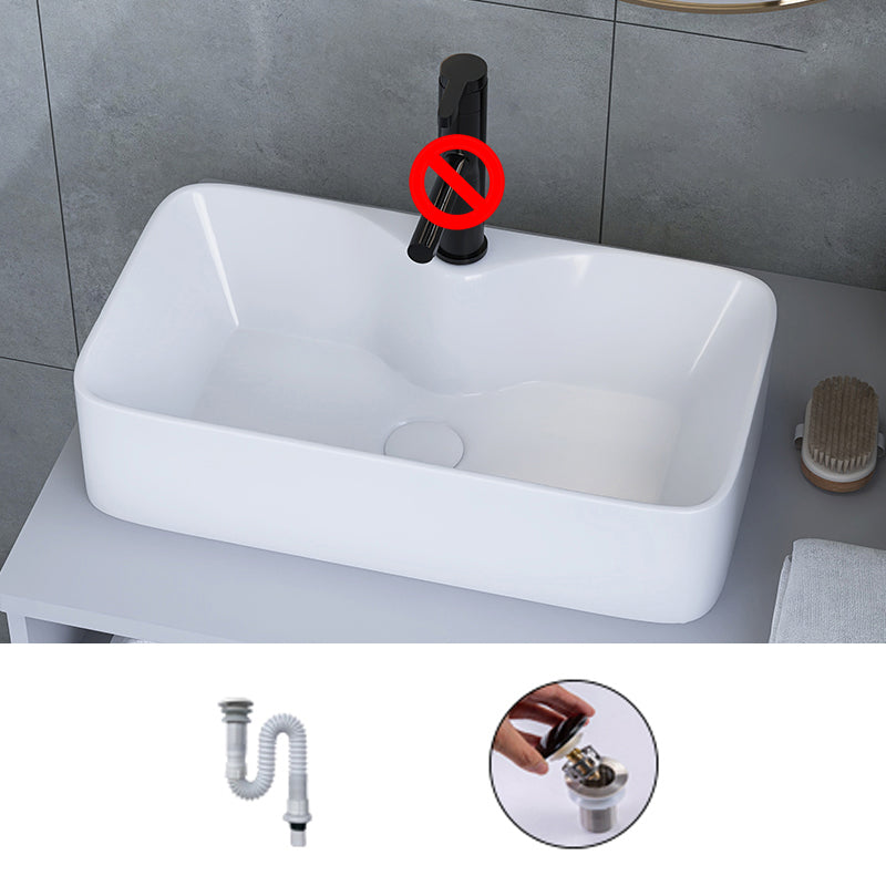 White Trough Bathroom Sink Rectangle Ceramic Trough Bathroom Sink