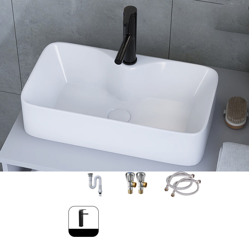 White Trough Bathroom Sink Rectangle Ceramic Trough Bathroom Sink