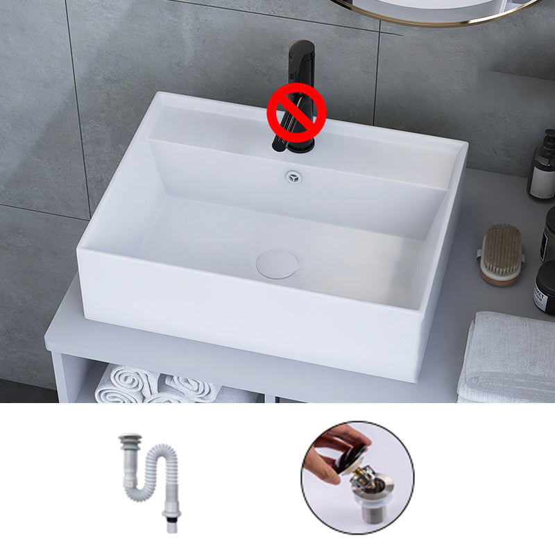 White Trough Bathroom Sink Rectangle Ceramic Trough Bathroom Sink
