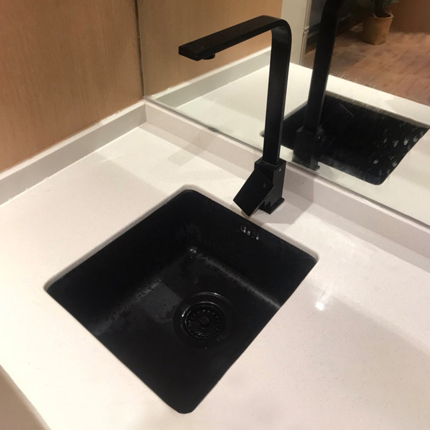 Black Stainless Steel Sink Single Bowl Undermount Sink with Basket Strainer
