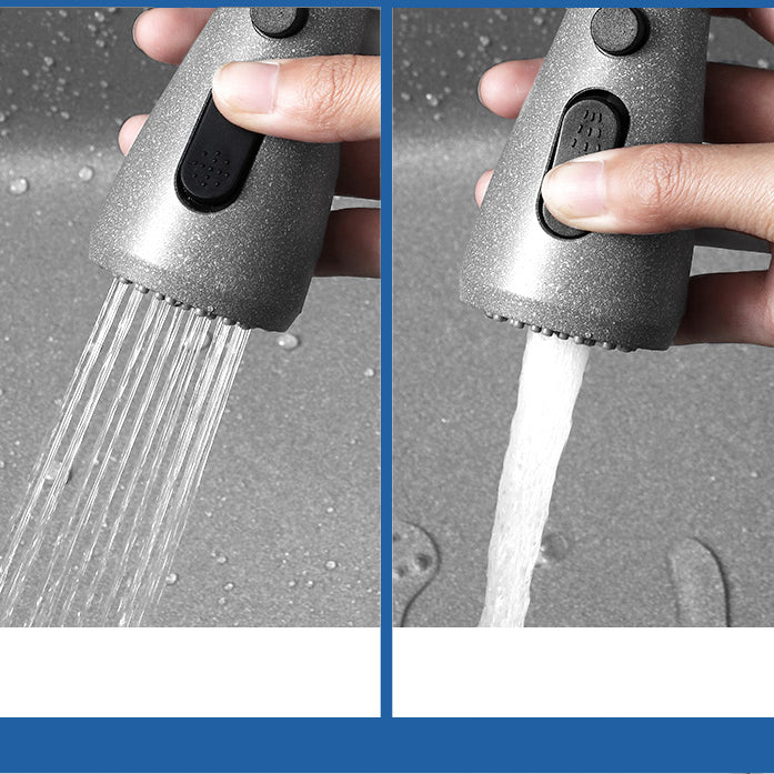 Kitchen Ceramic Sink Grey Pull-out Faucet Rod Handle Anti-spill Sink