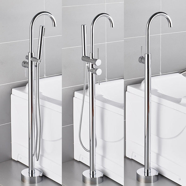 Floor Mounted Freestanding Tub Filler Single Handle Metal Freestanding Faucet