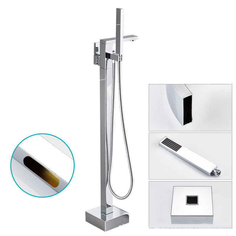 Floor Mounted Freestanding Tub Filler Single Handle Metal Freestanding Faucet