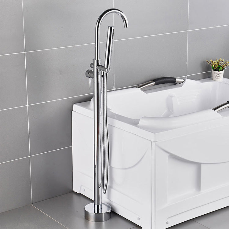 Floor Mounted Freestanding Tub Filler Single Handle Metal Freestanding Faucet