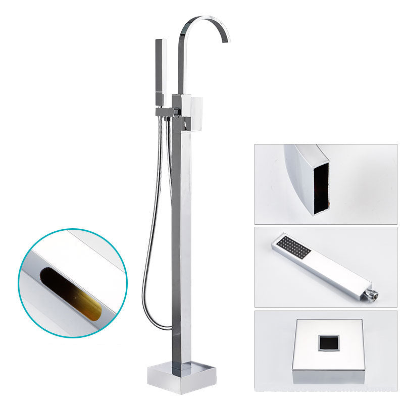 Floor Mounted Freestanding Tub Filler Single Handle Metal Freestanding Faucet