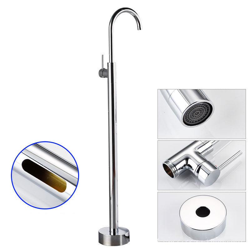 Floor Mounted Freestanding Tub Filler Single Handle Metal Freestanding Faucet