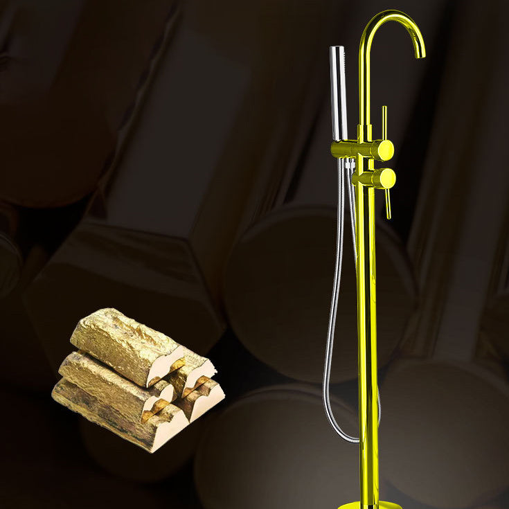 Floor Mounted Freestanding Tub Filler Single Handle Metal Freestanding Faucet