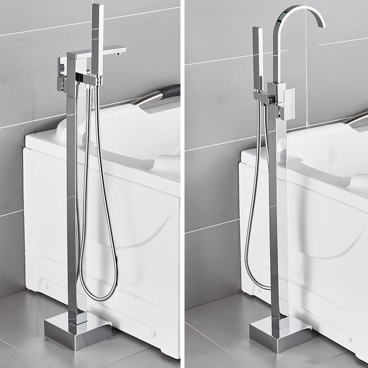 Floor Mounted Freestanding Tub Filler Metal High Arc Freestanding Bathtub Faucet