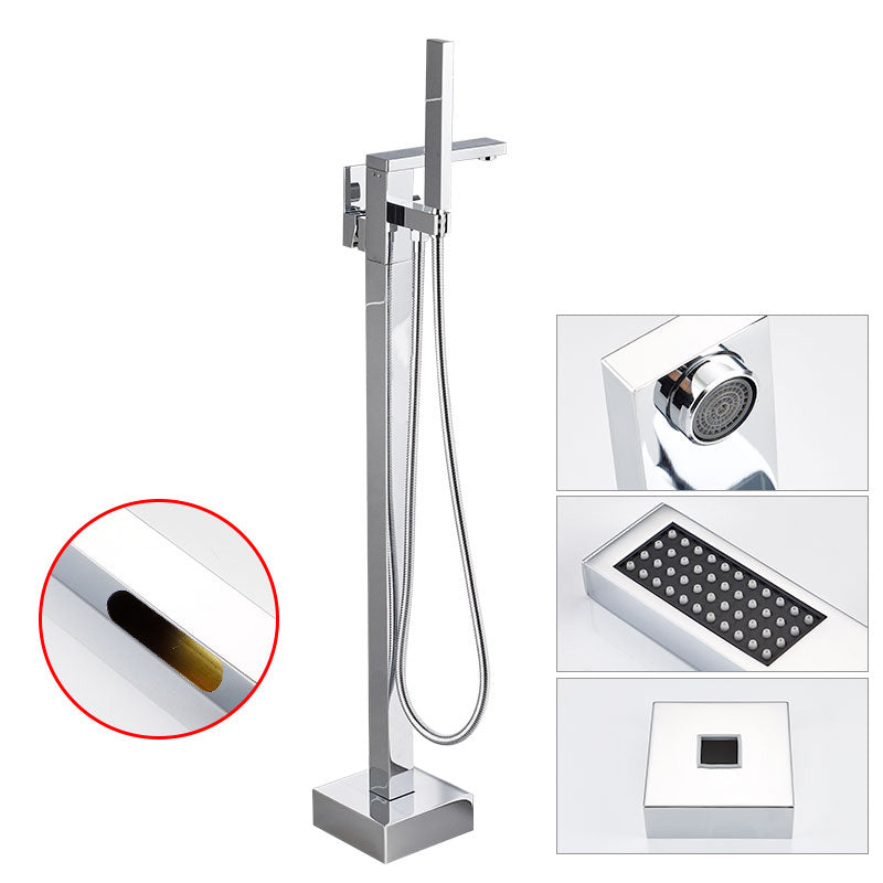 Floor Mounted Freestanding Tub Filler Metal High Arc Freestanding Bathtub Faucet