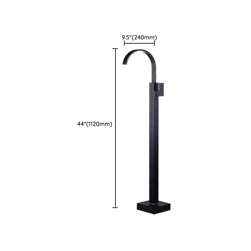 Floor Mounted Freestanding Tub Filler Metal High Arc Freestanding Bathtub Faucet