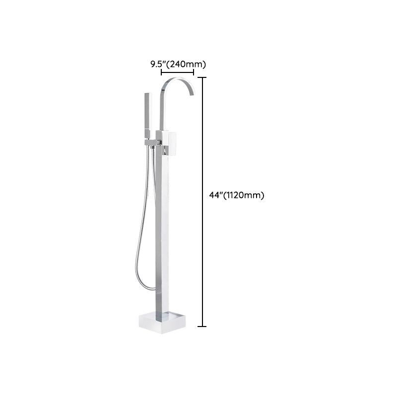 Floor Mounted Freestanding Tub Filler Metal High Arc Freestanding Bathtub Faucet