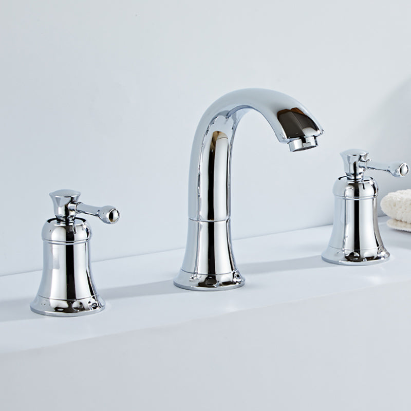Modern Deck Mounted Lever Handle Bathroom Faucet with Handheld Shower Head