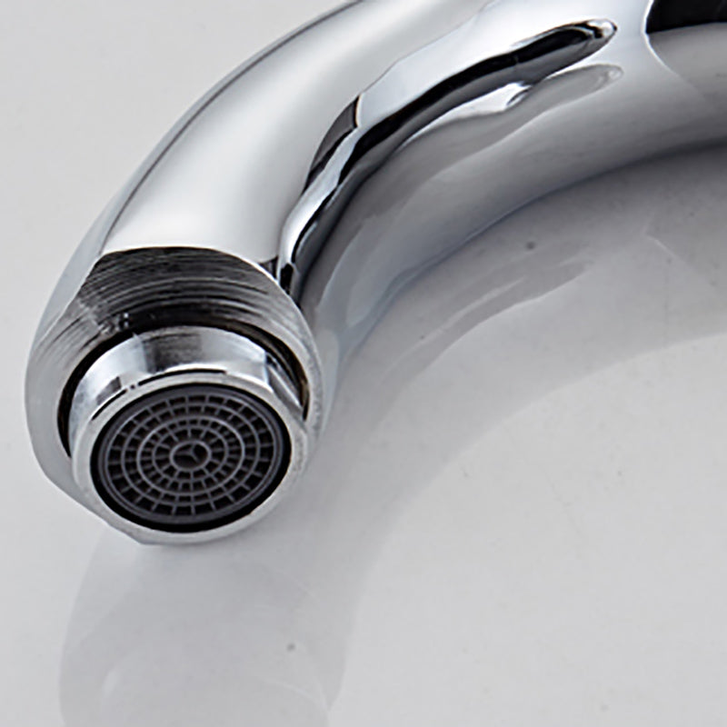 Modern Deck Mounted Lever Handle Bathroom Faucet with Handheld Shower Head