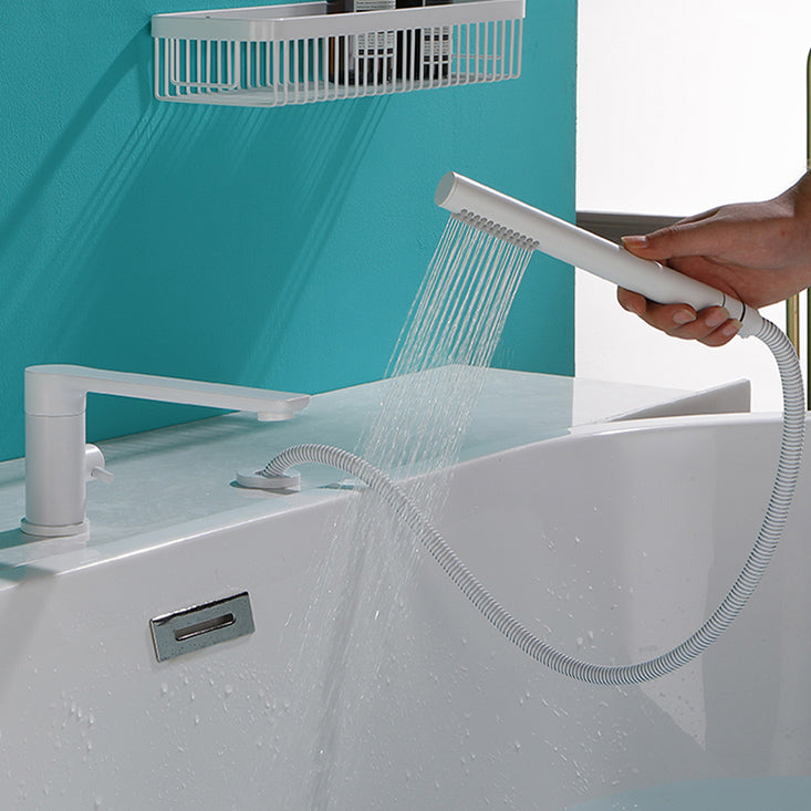 Modern Swivel Bath Faucet Solid Color Deck-Mount Bathroom Faucet