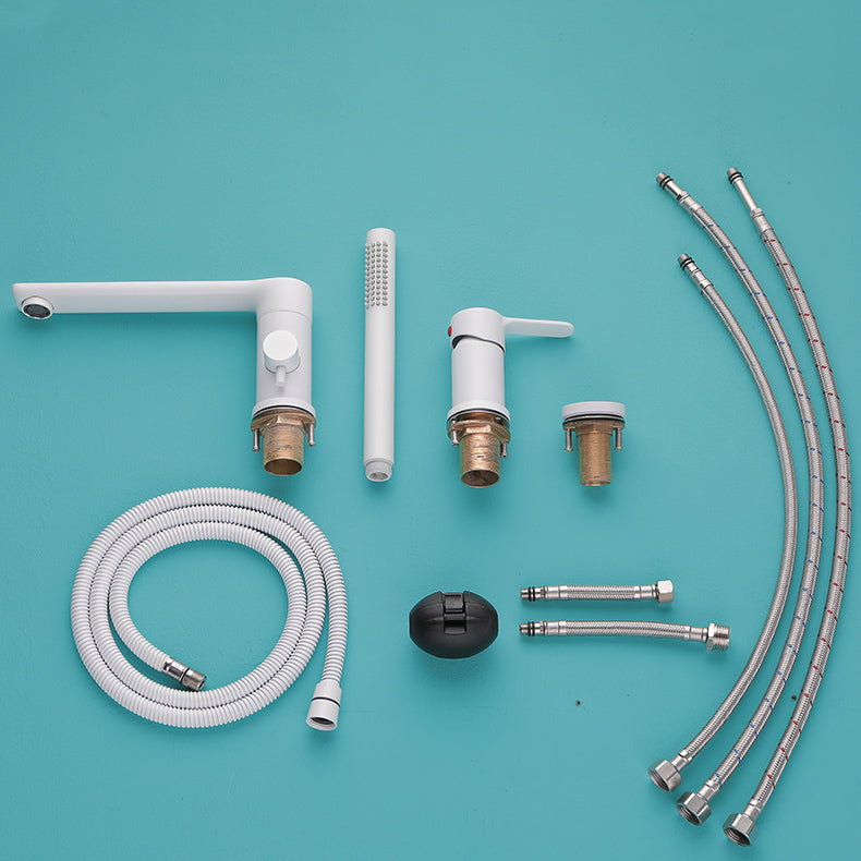 Modern Swivel Bath Faucet Solid Color Deck-Mount Bathroom Faucet