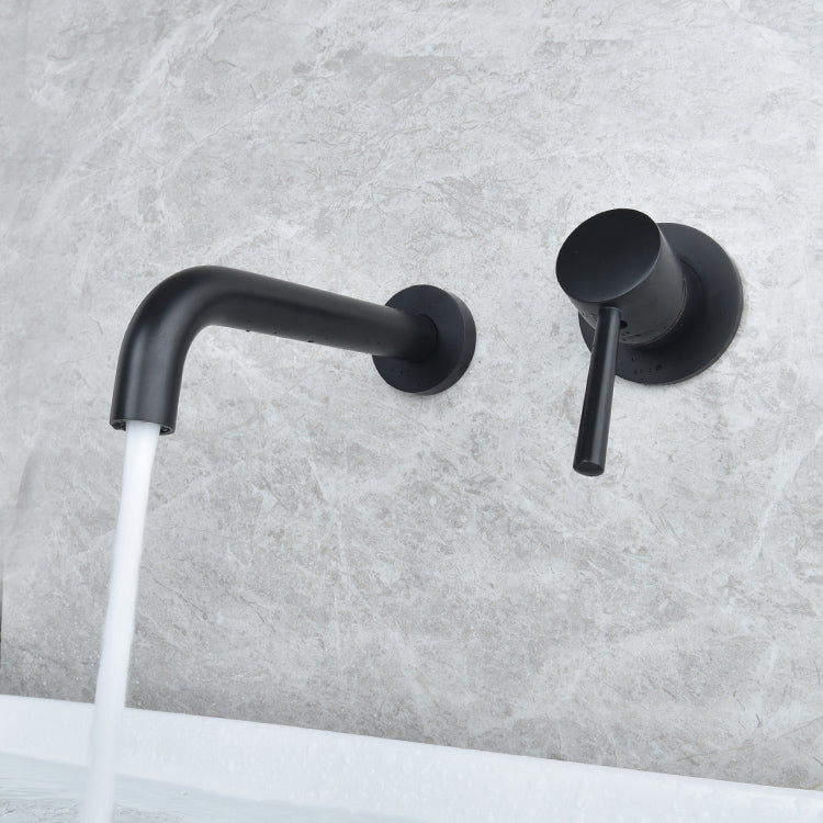 Wall Mounted Metal Tub Filler Low Arc Tubular Bathroom Faucet
