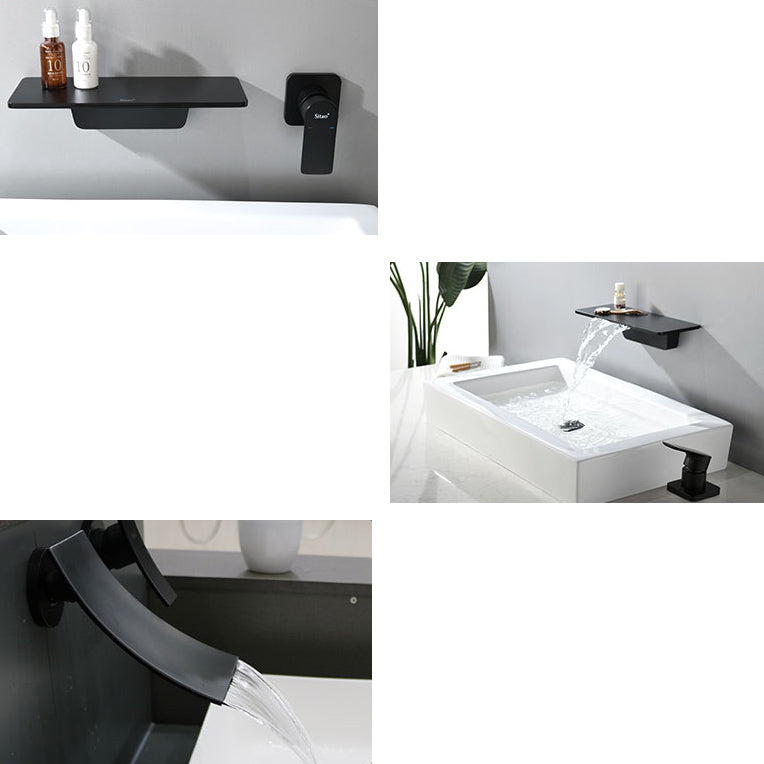 Wall Mounted Metal Tub Filler One Handles Waterfall Tub Faucet Trim
