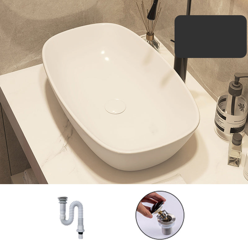Modern Style White Bathroom Sink Rectangle Ceramic Bathroom Sink
