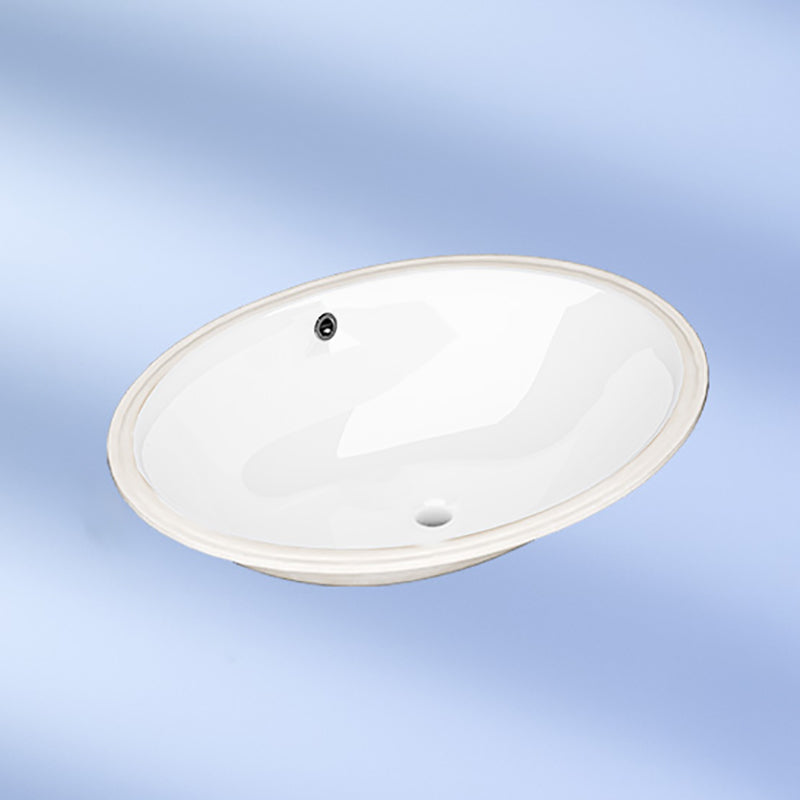 Modern Style Bathroom Sink Overflow Hole Design Undermount Ceramic Bathroom Sink