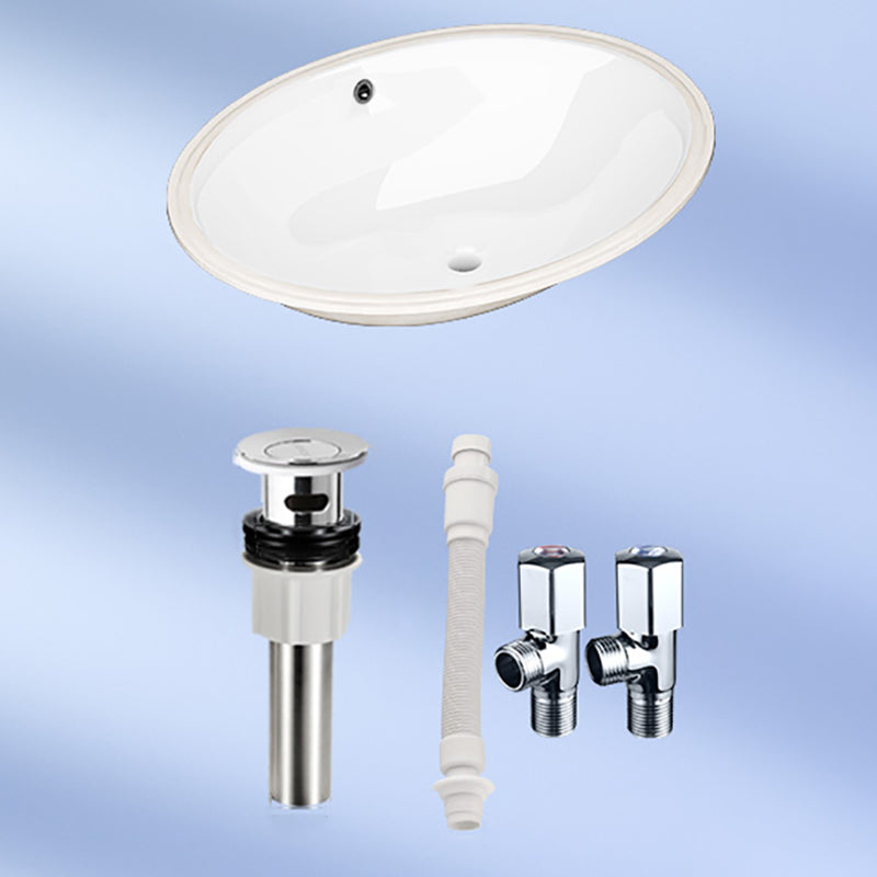 Modern Style Bathroom Sink Overflow Hole Design Undermount Ceramic Bathroom Sink