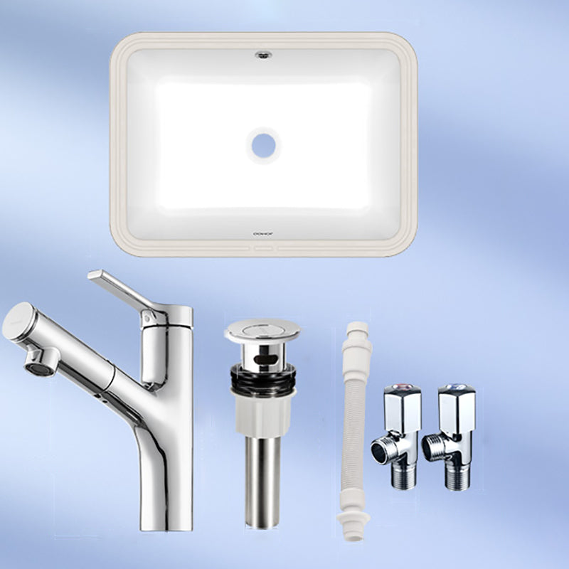 Modern Style Bathroom Sink Overflow Hole Design Undermount Ceramic Bathroom Sink
