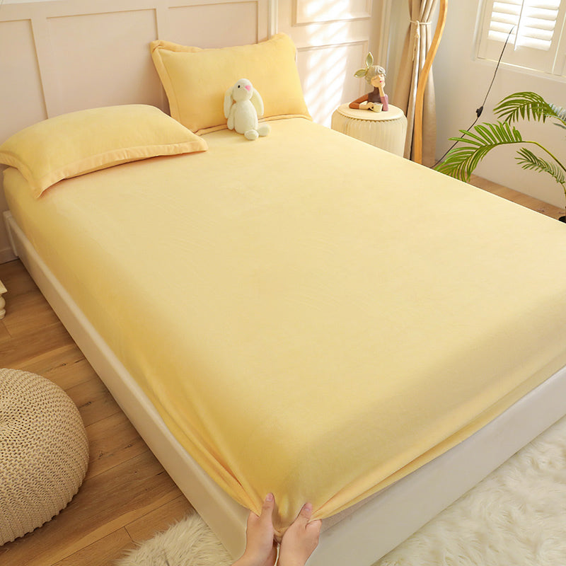 Vintage Fitted Sheet Cartoon Printed Fade Resistant Non-Pilling Flannel Fitted Sheet