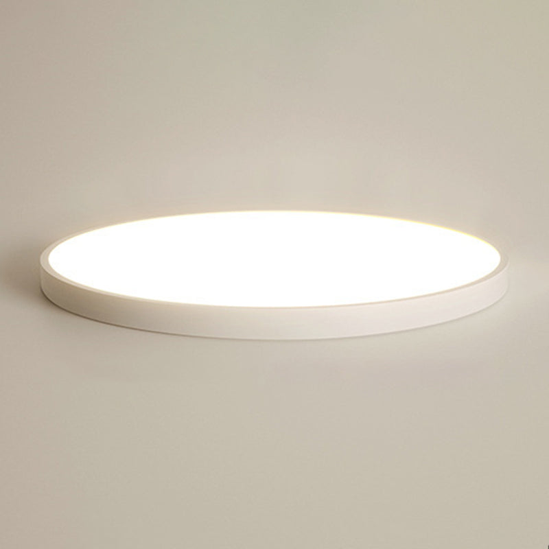 Single White Modernism Flush Mount Lighting LED Round Ceiling Light for Foyer
