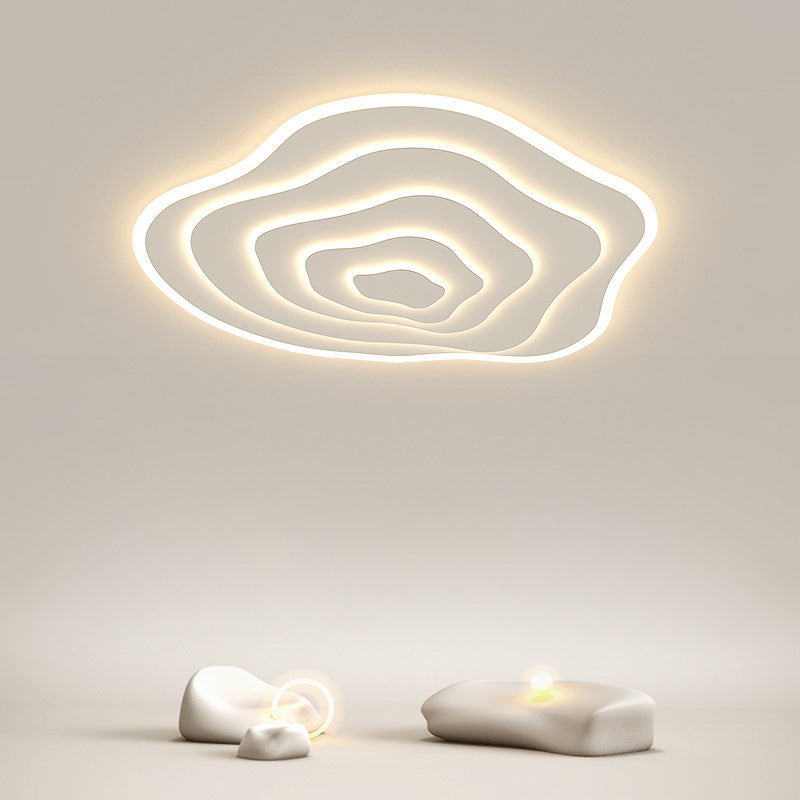 Single White LED Flush Mount Lighting Modern Unique Ceiling Light for Bedroom