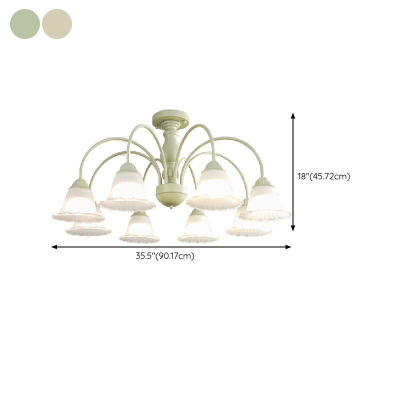 Modern Ceiling Lamp Metal Flush Mount Light Fixture with Glass Shade for Bedroom